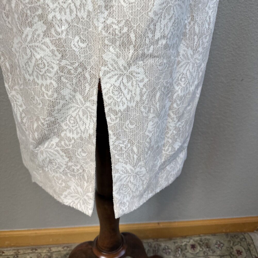 Dress The Population Cassie Halter Midi Dress Size XL White Floral Lace Sequin - Picture 5 of 9